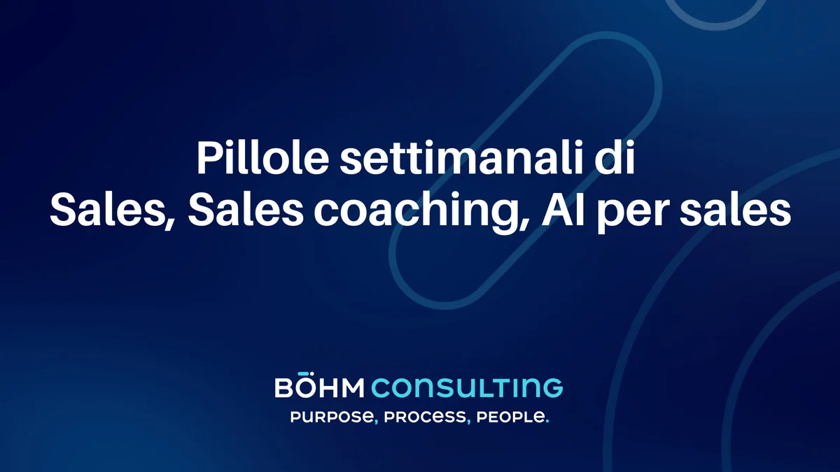 Copertina della newsletter di Massimiliano Böhm: pillole di sales, sales coaching e AI per sales